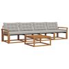 vidaXL Outdoor-Sofagarnitur mit Kissen 5 pcs Nat&uuml;rlich und Hellgrau