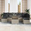 vidaXL Garten-Sofa-Set mit Kissen 9 pcs Hellgrau
