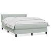 vidaXL Boxspringbett mit Matratze Hellgrau 140x210 cm Samt