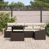 vidaXL Garten-Sofa-Set mit Kissen mit Speicher 6 pcs Braun und Creme