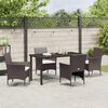 vidaXL Garten Essgruppe mit Kissen 5 pcs Braun Poly-Rattan