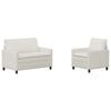 vidaXL Sofa Set 2 Stk. Creme Polyester