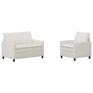 vidaXL Sofa Set 2 stk. Creme Polyester