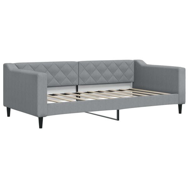 vidaXL Tagesbett Ausziehbar mit Schubladen Hellgrau 90x190 cm Stoff