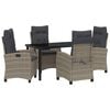 vidaXL Garten Essgruppe mit Kissen 5 pcs Grau Poly-Rattan
