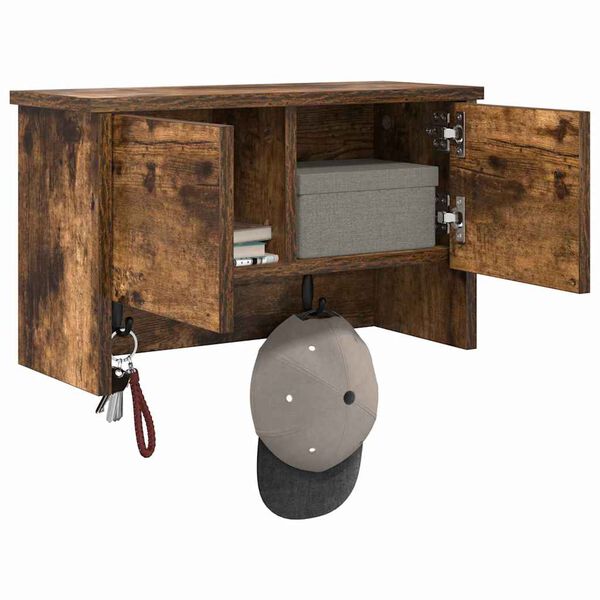 vidaXL Wandmontierter nachttisch Ger&auml;ucherte Eiche 50 x 20 x 30 cm