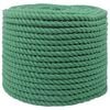 vidaXL Baumwollseil 14 mm 250 m Gr&uuml;n 100% Baumwolle