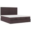 vidaXL Ottoman-Bett mit Matratzen & LEDs Dunkelbraun 160x200 cm Stoff