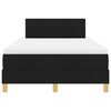 vidaXL LED Boxspringbett mit Matratze Schwarz 120 x 190 cm Stoff
