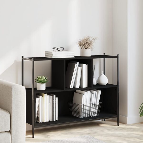 vidaXL B&uuml;cherregal Schwarz 102x28x77,5 cm Holzwerkstoff
