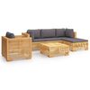 vidaXL 6-tlg. Garten-Lounge-Set mit Kissen Massivholz Teak