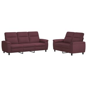 vidaXL Sofa-Set 2 pcs Lila Stoff