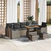 vidaXL Garten-Sofa-Set mit Kissen mit Speicher mit Kissen 10 pcs Grau