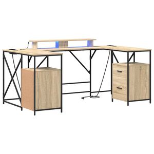 vidaXL Schreibtisch Sonoma-Eiche Holzwerkstoff 182 x 101 x 87,5 cm