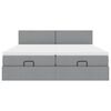 vidaXL Ottoman-Bett mit Matratzen & LEDs Hellgrau 180x200 cm Stoff