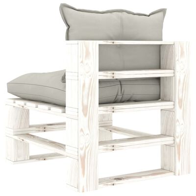 vidaXL Garten-Palettensofa 4-Sitzer mit Kissen in Taupe Holz
