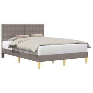 vidaXL Bettrahmen mit Kopfteil Taupe 140 x 190 cm Stoff