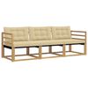 vidaXL Outdoor-Sofagarnitur 3 stk. Wei&szlig; und Beige
