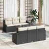 vidaXL Gartensofa-set mit Speicher 7 pcs Schwarz und Creme Poly-Rattan