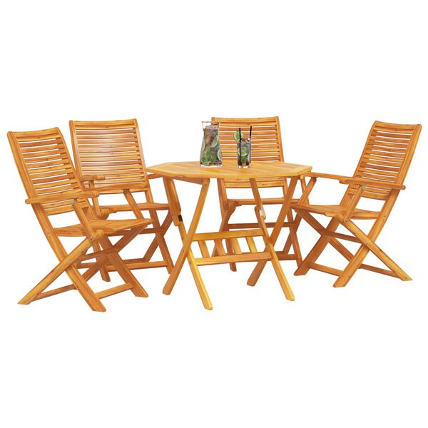 vidaXL Garten Essgruppe 5 pcs Braun Akazie Massivholz
