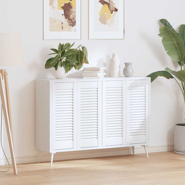 vidaXL Schrankt&uuml;ren Lamellen-Design 4 Stk. Wei&szlig; 69x29,5 cm