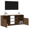 vidaXL TV-Schrank mit LED-Leuchten Braun Eichen-Optik 120x30x50 cm