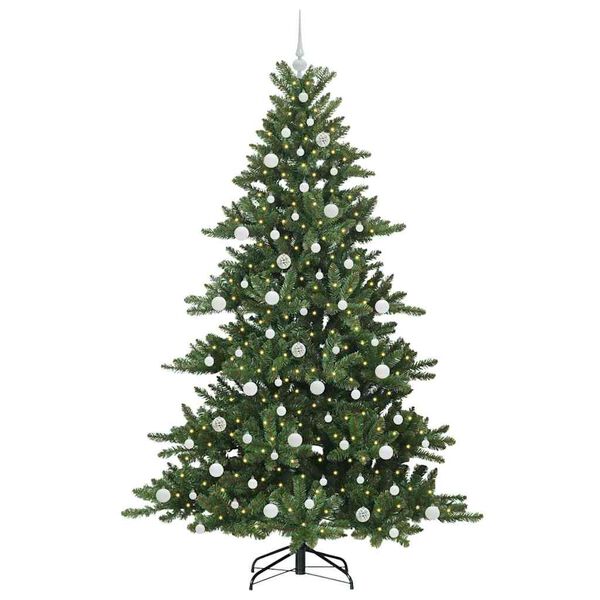 vidaXL K&uuml;nstlicher klappbarer Weihnachtsbaum Gr&uuml;n 210 cm PVC und Stahl
