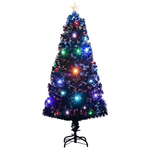 vidaXL Vorbeleuchteter Weihnachtsbaum mit St&auml;nder und LED 120 cm Glasfaser