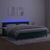 vidaXL Boxspringbett mit Matratze & LED Dunkelgr&uuml;n 200x200 cm Samt