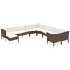 vidaXL 11-tlg. Garten-Lounge-Set mit Auflagen Poly Rattan Braun