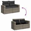vidaXL Garten-Sofa-Set mit Kissen mit Speicher 9 pcs Grau
