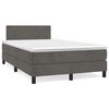 vidaXL Boxspringbett mit Matratze & LED Dunkelgrau 120x190 cm Samt
