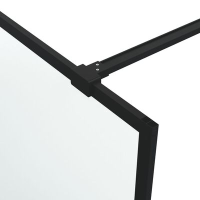 vidaXL Duschwand für Begehbare Dusche Schwarz 80x195 cm Matt ESG-Glas
