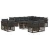vidaXL Gartensofa-set 13 stk. Grau Poly-Rattan