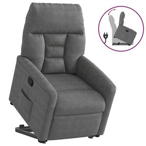 vidaXL Relaxsessel mit Aufstehhilfe Dunkelgrau Mikrofasergewebe