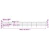 vidaXL Gartenzaun mit Speerspitzen Stahl (1,5 - 1,75) x 15,3 m Schwarz