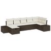 vidaXL Gartensofa-set mit Kissen 7 pcs Braun Poly-Rattan