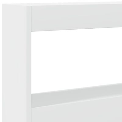 vidaXL LED-Kopfteil mit Ablagen Weiß 160x17x102 cm