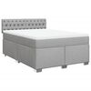 vidaXL Boxspringbett mit Matratze Hellgrau 140x190 cm Stoff