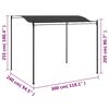 vidaXL Pavillon 3x2,4 m Anthrazit