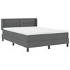vidaXL Boxspringbett mit Matratze Dunkelgrau 200 x 140 cm Polyester