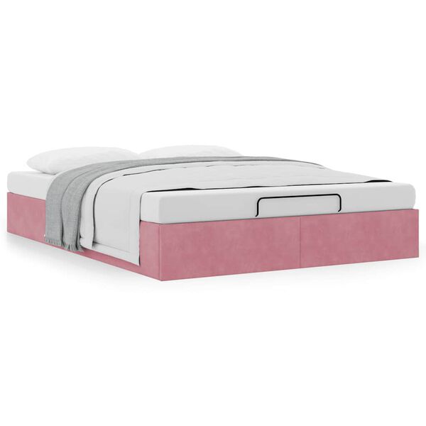 vidaXL Ottoman-Bett ohne Matratze Rosa 140x200 cm Samt