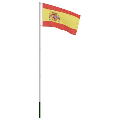vidaXL Flagge Spaniens und Mast Aluminium 4 m