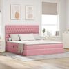 vidaXL Bett mit Stauraum und LED mit Matratze Rosa 180 x 200 cm Samt