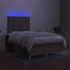 vidaXL Boxspringbett mit Matratze & LED Taupe 120x190 cm Stoff
