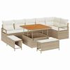 vidaXL Garten-Sofa-Set mit Kissen mit Speicher 9 pcs Beige und Creme