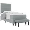 vidaXL Boxspringbett mit Kopfteil Hellgrau 100 x 200 cm Stoff
