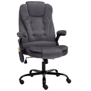 vidaXL Massage-B&uuml;rostuhl Dunkelgrau Samt