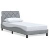 vidaXL Bettgestell ohne Matratze Hellgrau 90x200 cm Stoff