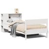 vidaXL Massivholzbett mit Regal ohne Matratze Wei&szlig; 75x190 cm Kiefer